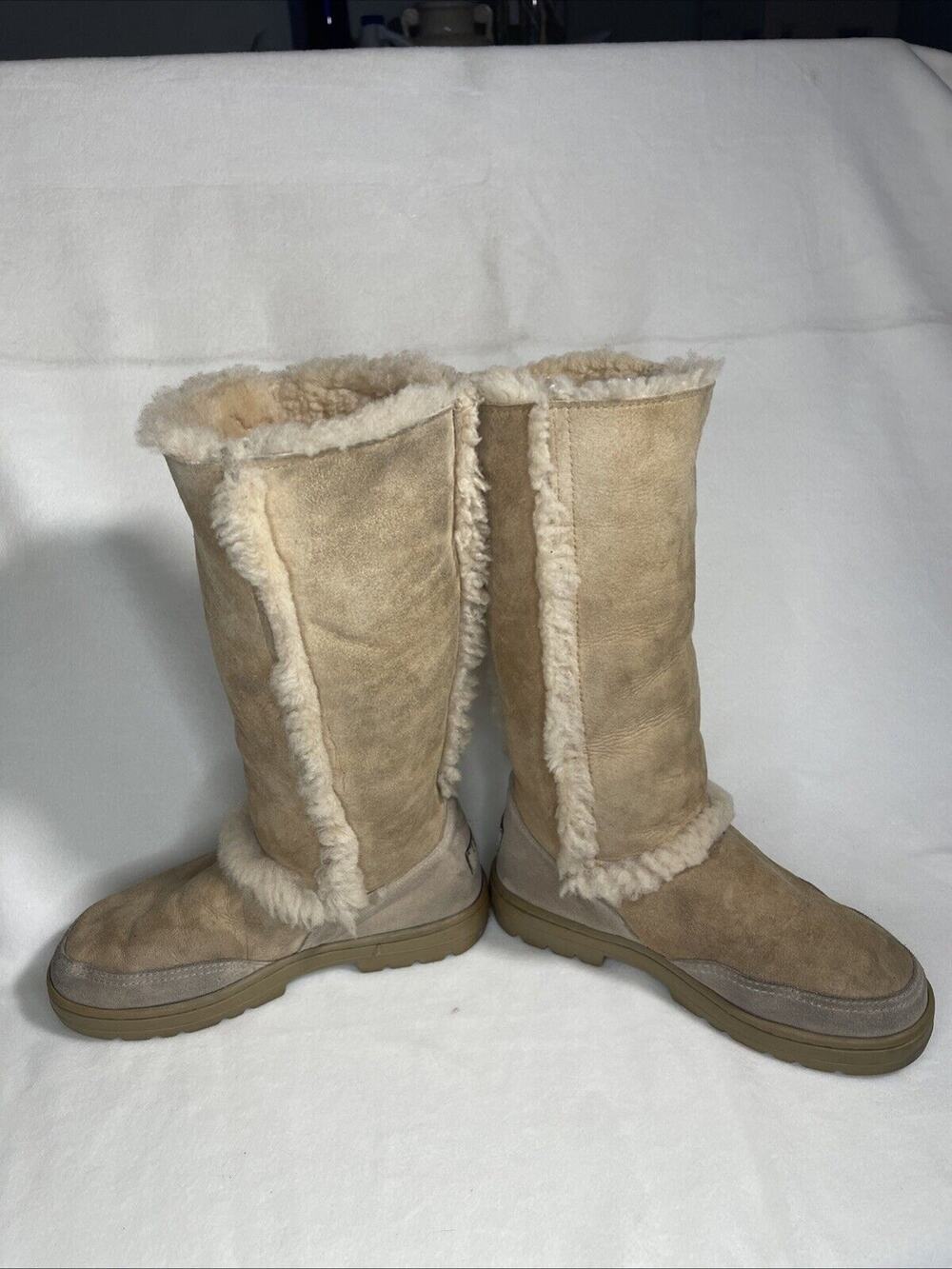 Ugg Australia Sunburst II Tall 5235 Chestnut Suede Sherpa lining 12.5" Shaft 6